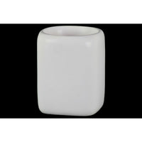 Round Shaped Ceramic Pot With Double Wall Construction, Large, White