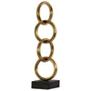 Metal Vertical Chain Abstract Sculpture, Gold