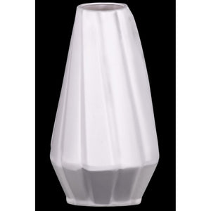 Ceramic Vase With Low Belly And Tapered Bottom, White