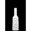 Ceramic Bottle Vase With Wrinkled Sides, Medium, White
