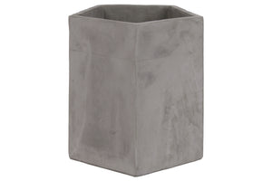 Pentagonal Shape Cemented Flower Pot, Gray