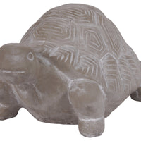 Cement Turtle Figurine In Concrete Finish, Gray