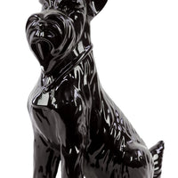 Sitting Scottish Terrier Dog Figurine In Ceramic, Glossy Black