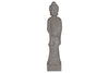 Ceramic Standing Buddha Figurine on Base, Washed Gray