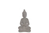 Ceramic Meditating Buddha Figurine With Rounded Ushnisha, Small, Gray