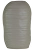 Ceramic Tall Irregular Vase With Combed Design, Large, Gray