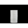 Cylindrical Ceramic Vase With Ribbed Pattern, Medium, White