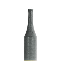 Long Neck Bottle Vase In Ceramic, Silver