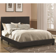 Leather Upholstered Full Size Platform Bed, Black