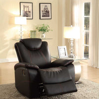 Glider Recliner Chair With Adjustable Headrest, Black