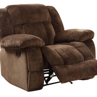 Microfiber Textured Fabric Glider Reclining Chair, Brown