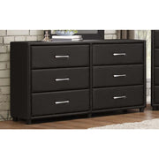 6 Drawer Dresser In Wood And PVC, Black