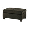 Polyester Upholstered Ottoman With Tufted Seat, Chocolate Brown