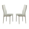 BiCast Vinyl Side Chairs With Curvy Backs, Set of 2, White