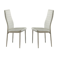 BiCast Vinyl Side Chairs With Curvy Backs, Set of 2, White