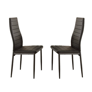 BiCast Vinyl Side Chairs With Curvy Backs, Set of 2, Black