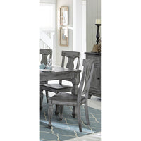 Wood Side Chair With Urn Backs, Set of 2, Gray