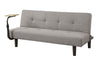 Fabric Upholstered Futon Sofa With Reversible End Table, Gray