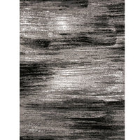 Shaded Patterned Area Rug In Polyester With Jute Mesh, Small, Gray and Black