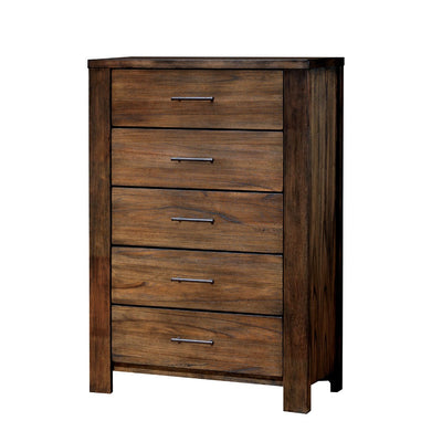 Wooden Chest With Metal Handle Pulls, Brown