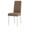 Fabric Upholstery Dining Chair With Taupe Piping, Brown, Set Of Two