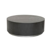 Wood And Metal Low Profile Round Coffee Table, Carbon Black
