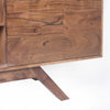 Mid Century Modern Acacia Wood Tv Unit With Wide Storage, Walnut Brown