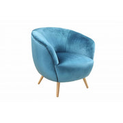 Transitional Style Wood Accent Chair with Fabric Upholstery,Teal Blue