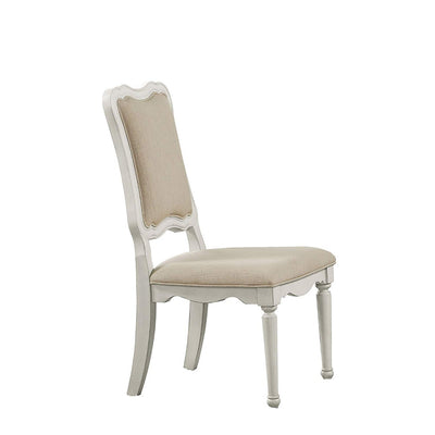 Linen Fabric Upholstery Armless Chair, Beige And Antique White