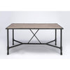 Rectangular Wood and Metal Dining Table in Industrial Style, Black and Brown