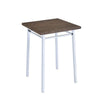 Contemporary Style Square Wood and Metal Bar Table, Brown and Silver