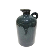 Ceramic Pitcher with Small Curved Handle, Blue and Black