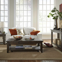 Rectangular Top Console Table with One Bottom Shelf, Antique Mocha Brown