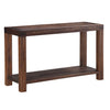 Rectangular Console Table with Tenon Corner Joints and Bottom Shelf , Brick Brown