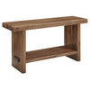 Rectangular Console Table with Open Bottom Shelf, Brown