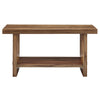 Rectangular Console Table with Open Bottom Shelf, Brown