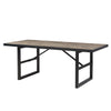 Solid Pine Wood Rectangular Table top Drift Table with Metal Base, Rustic Brown