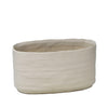 Ceramic Planter with Irregular Mouth Rim and Flat Base, White