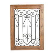 Wood and Metal Scroll Wall decor, Brown and Black