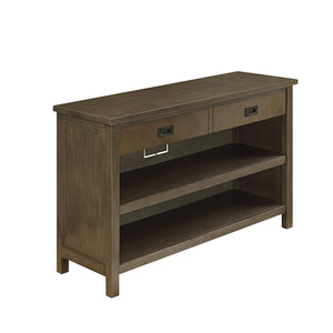 Transitional Style Wooden Rectangle Console Table with Multiple Storage Options, Brown