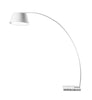 Metal Floor Lamp with Fabric Adjustable Shade and Marble Base, White