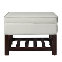 Leatherette Upholstered Wooden Cocktail Table with Lift Top Storage, White  and Brown