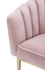 Metal and Fabric Accent Chair with Channel Tufting, Pink and Gold