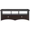 Wooden TV Stand with Three Open Media Compartments and Two Drawers, Espresso Brown