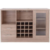 Contemporary Wooden Server with One Side Door Storage Cabinets and Two Drawers, Brown