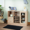 Contemporary Wooden Server with One Side Door Storage Cabinets and Two Drawers, Brown