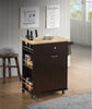 Spacious Wooden Kitchen Cart with Bottle Holders and Towel Rack, Brown