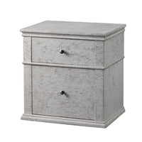 Fabric Upholstered Wooden Nightstand with Two Drawers, Light Gray