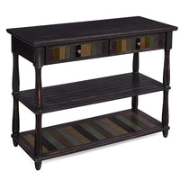 Wooden Console Table with Two Drawers and Two Storage Shelves, Brown