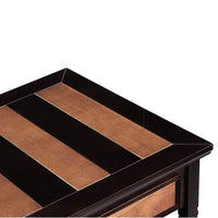 Wooden Dual Finish Coffee Table with Two Storage Drawers and Open Bottom Shelf, Brown